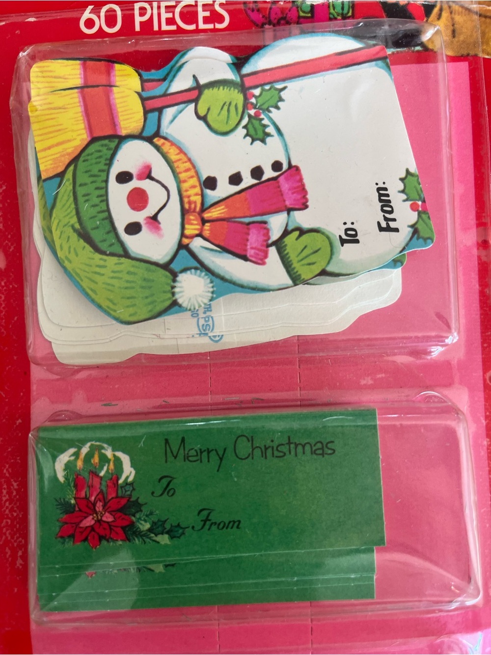 Touch of Elegance Christmas Self-Stick Gift Labels - Red & Green - Picture 3 of 5